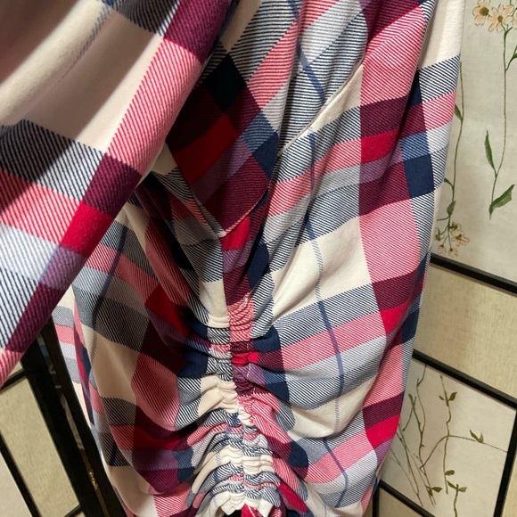 Kristin Nicole Plaid Button-Up Shirt in Pink and Blue - Picture 2 of 8